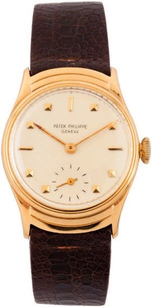 PATEK PHILIPPE N°295254 vers 1950
Belle montre bracelet en or jaune. Boitier rond....