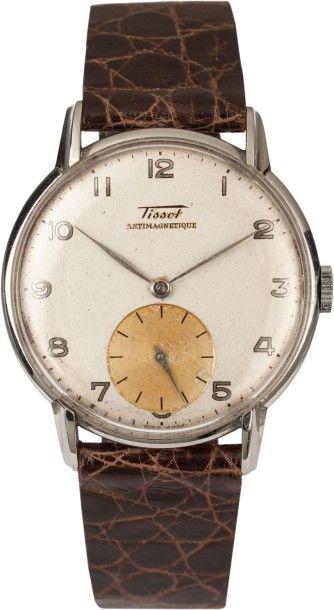 null TISSOT "Anti-magnetic" vers 1940

Grande montre bracelet en acier. Boitier rond,...