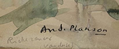 null André PLANSON (1898-1981)

Clocher du village

Aquarelle signée et située à...