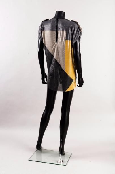 null Gianni VERSACE circa 1994-1995

Mini robe en côte de maille quadricolore: gris...