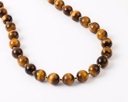 null Collier de boules de quartz oeil de tigre.