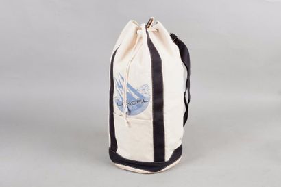LANCEL Collection croisière Lot composé de deux sacs polochons 54 cm en toile chinée...