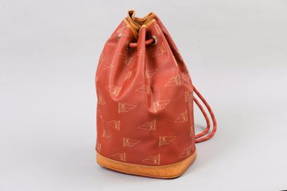 Louis VUITTON Americas Cup 1994 n°4995 Sac marin en toile brique imprimée de fanions...