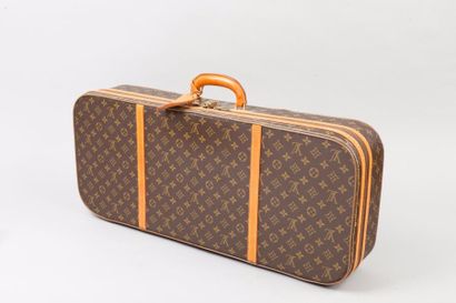 LOUIS VUITTON Sac de tennis en toile monogram et cuir naturel, fermeture éclair à...