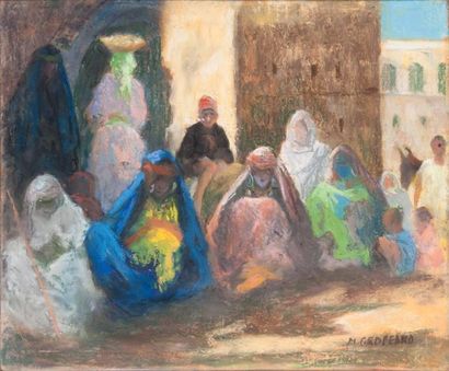 null Nicolas GROPEANO (1864-1936) Assemblée de femmes Pastel, signé en bas à droite....