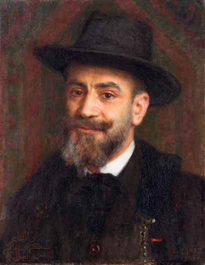 null Etienne DINET (1861-1929)

Portrait de Chékri Ganem

Huile sur toile, signée...