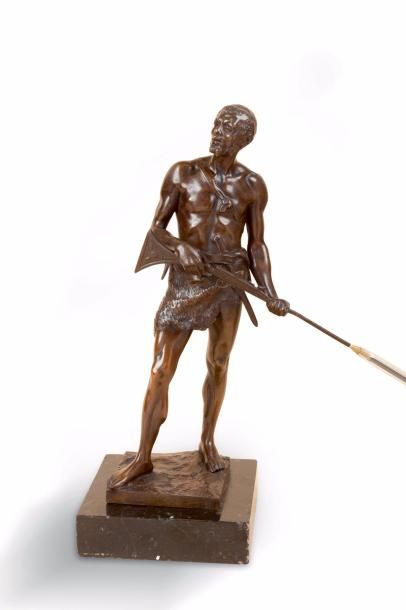 null Max LINDENBERG (1873-1910) (D’après) Le Chasseur Epreuve en bronze à patine...