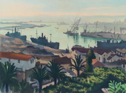 Albert MARQUET (1875-1947) 
Alger, le port,...