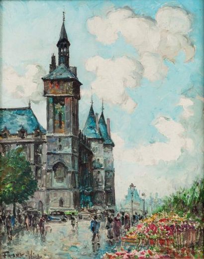 null FRANK-WILL (1900-1951) La Conciergerie et le quai aux fleurs Huile sur panneau,...