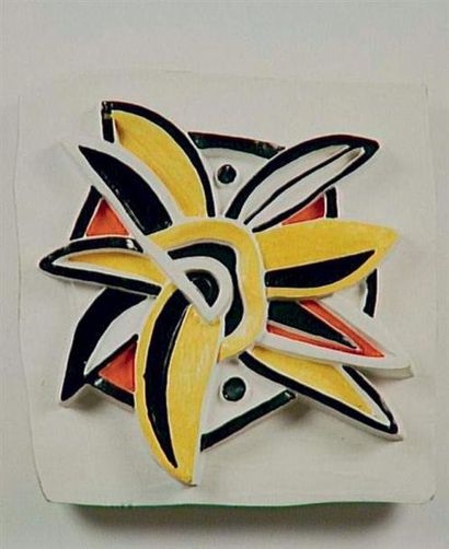 null Fernand LÉGER (1881-1955) Le Tournesol Sculpture en grès émaillé. 46 x 50 cm...