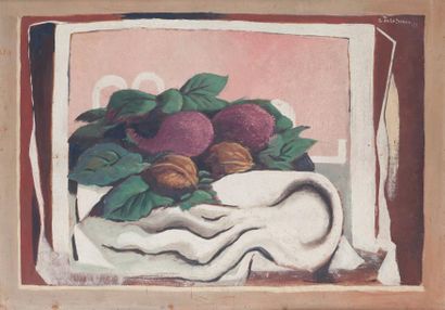 null Ismaël DE LA SERNA (1898-1968) Nature morte aux fruits Huile sur carton, signée...