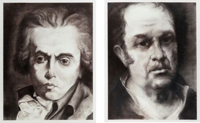 null Christian ZEIMERT (né en 1934) David et Goya Lithographies contresignées en...