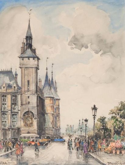 null FRANK-WILL (1900-1951) Paris, la Conciergerie Aquarelle et crayon, signée en...