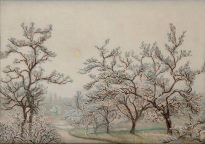 null Charles LACOSTE (1870-1959) Avril dans la brume, 1921 Huile sur toile, signée...