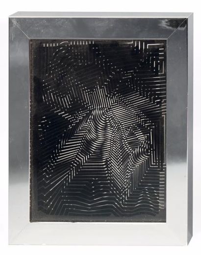 null D'après Victor VASARELY Composition géométrique Double sérigraphie sur carton...