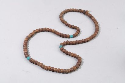 null Chine, période Qing Rosaire Mala comprenant 108 perles en graines de pipal (arbre...