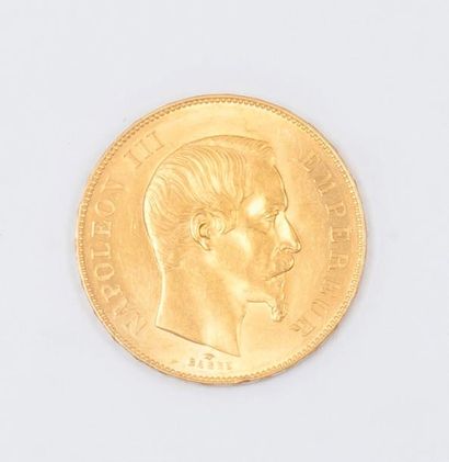 null Pièce de cinquante francs français or, Napoléon III, 1855. P. 16,1g.