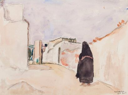null Lucien MAINSSIEUX (1885-1958).

Rue de Tunis. 

Aquarelle signée, située et...