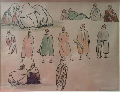 null Lucien MAINSSIEUX (1885-1958).

Rabat. Types marocains.

Aquarelle signée, située...