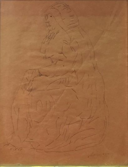 null Lucien MAINSSIEUX (1885-1958).

Femme assise.

Dessin à l'encre noire signé...