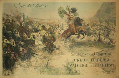 null CLAIRIN Georges (1843-1919).

"Pour la Patrie". Crédit foncier d'Algérie et...