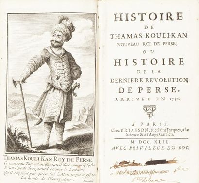 null CLAUSTRE (A. de) CERCEAU (J-A. du). Histoire de Thamas Kouli-Kan, Roi de Perse......