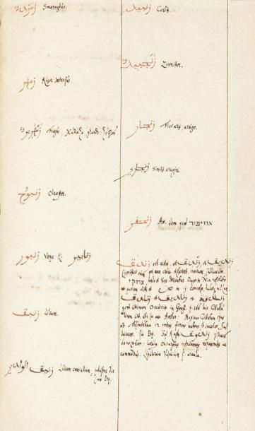 null Un Thesaurusarabe-latin manuscrit	

[SCALIGER] MANUSCRIT LEXICON ARABE LATIN...