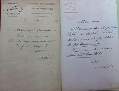 null Félix Tournachon, dit NADAR (1820-1910) Photographe.

Deux lettres autographes...