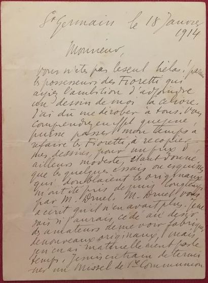 null Maurice DENIS (1870-1943) Peintre.

Lettre autographe signée adressée à Louis...