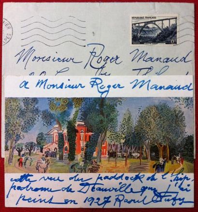 null Raoul DUFY (Le Havre 1877-1953) Peintre. 

Carte autographe signée adressée...