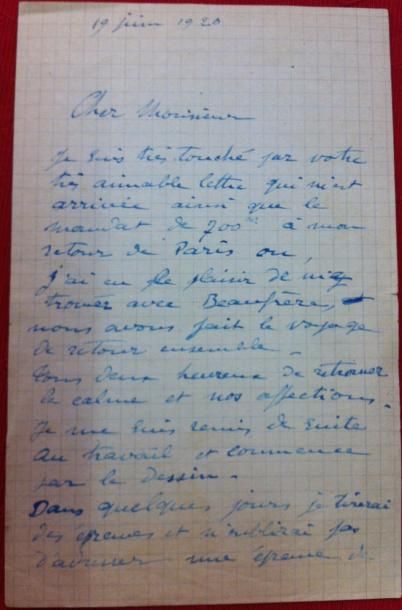 null Jean FRELAUT (1879-1954).

Belle lettre autographe signée adressée le 19 juin...