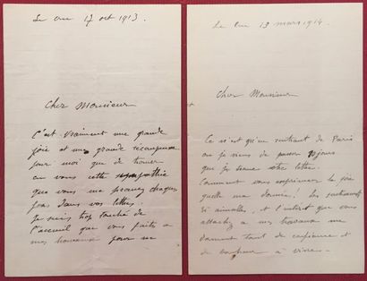 null Jean FRELAUT (1878-1954) Peintre.

Deux lettres autographes signées, adressée...