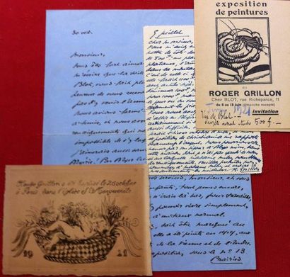 null Roger-Maurice GRILLON (Poitiers 1881-1938), Peintre.

Deux lettres autographes...
