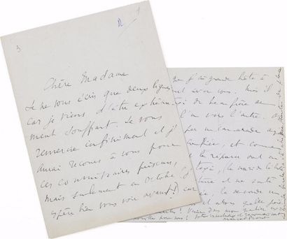 null Marcel PROUST (1871-1922) Ecrivain.

Lettre autographe signée adressée à la...