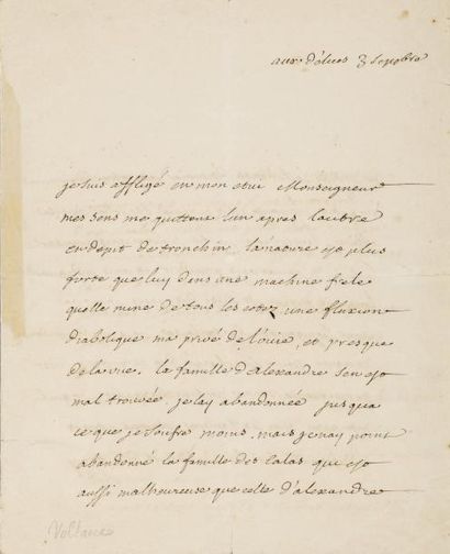 null VOLTAIRE François-Marie Arouet dit (1694-1778) Ecrivain.

Lettre autographe...