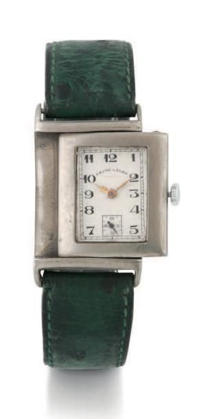 FAVRE LEUBA “Reverso” vers 1940
Montre bracelet réversible en métal. Boitier rectangle....