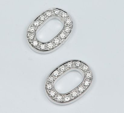 null POMELLATO « Milano » - Deux pendentifs en or gris ornés de pavages de diamants...