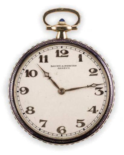 BAUME & MERCIER POCKET WATCH YELLOW GOLD AND SAPPHIRE
Baume & Mercier case n° 58031...