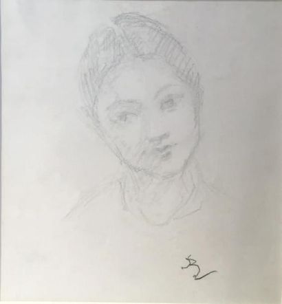 BALTHUS (1908-2011) Portrait de jeune fille, probablement Kyoto
Crayon sur papier,...