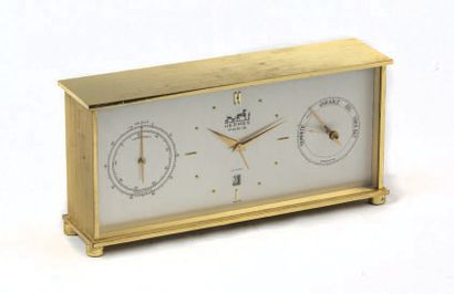 HERMES Pendulette de bureau 1970's
Pendulette de bureau incluant thermomètre et baromètre,...