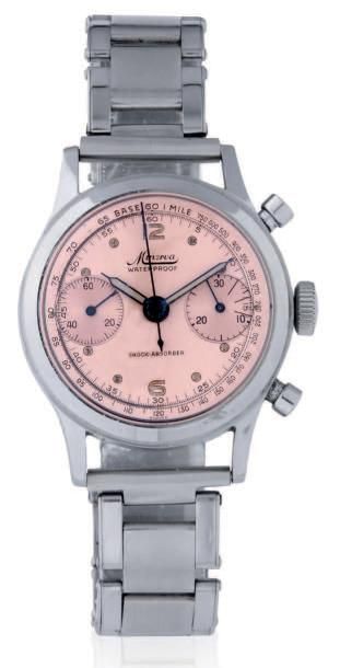 MINERVA CHRONOGRAPH PINK DIAL, STAINLESS STEEL
Minerva, chronograph, 1335. Made circa...