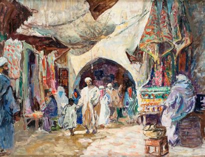 null Ecole Orientaliste (XXème siècle)

Souk à Marrakech

Huile sur toile, signée...