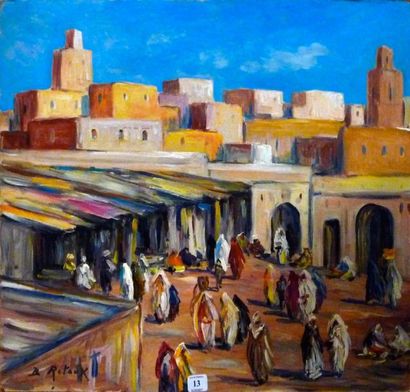 Bruno RETAUX (né en 1947) Place à Marrakech...