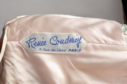 Renée COUDERCY Paris Circa 1955 Robe grand soir de forme bustier à longueur asymétrique...