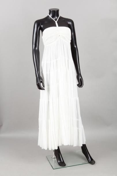 Jean Paul GAULTIER Soleil Circa 2005 Robe longue bustier en tulle blanc d'inspiration...