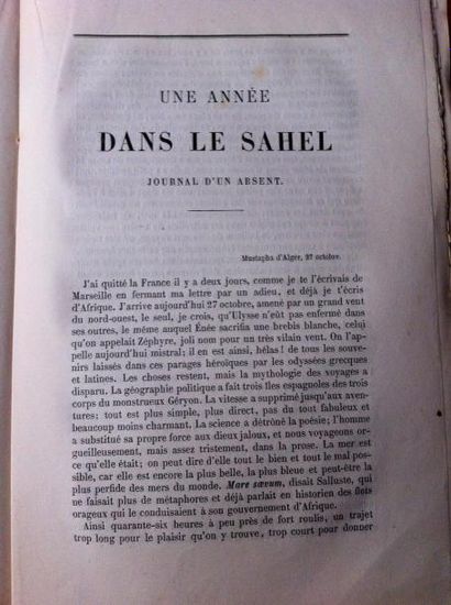 Eugène FROMENTIN 
Une année dans le Sahel. Le journal d'un absent.
Paris, Revue des...