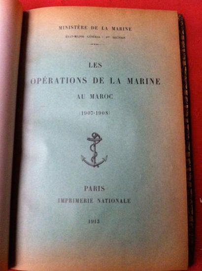 [Sous la direction de l'amiral PHILIBERT] 
Les Opérations de la Marine au Maroc (1907-1908).
Paris,...