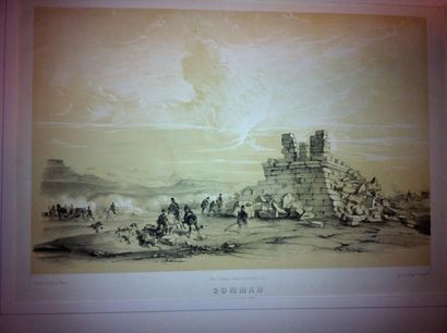 [Algérie] 
Ensemble de deux lithographies teintées de Bayot d'après Genet, vers 1840:
-...