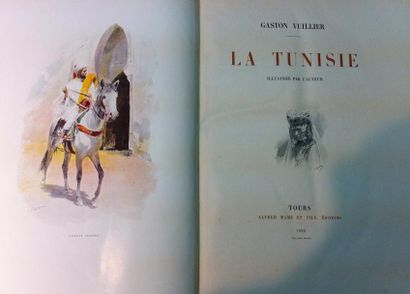 Gaston VUILLIER 
La Tunisie.
Tours, Mame, 1896, in-4 relié demi-maroquin rouge à...