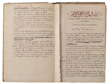 Étienne DINET et Sliman Ben IBRAHIM 
La Vie de Mohammed, Prohète d'Allah.
Manuscrit...